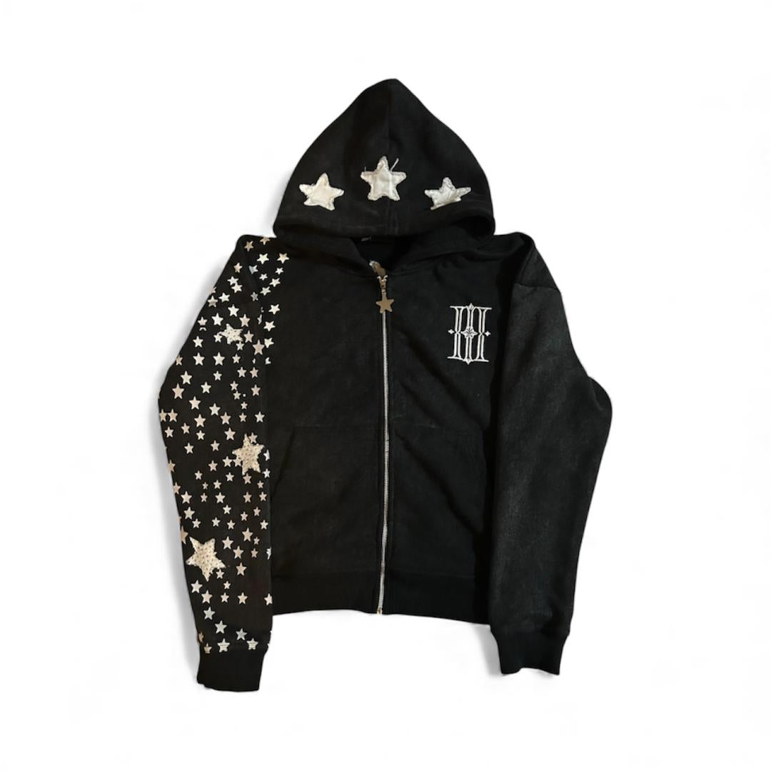 Rated 3 Stars Zip-up - Washed Black